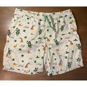 Denim & Flower Ricky Singh Mens XL St Patricks Day Leprechaun Shorts Cream 36